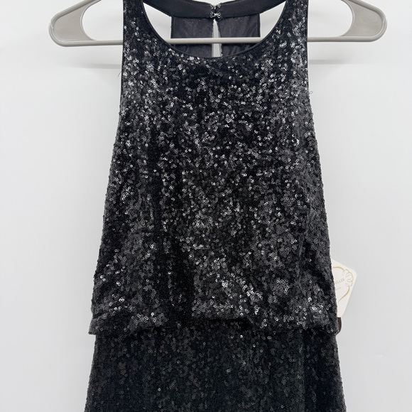 Jenny‎ Yoo Jules Sequin Gown Size 10 Black Blouson Formal Evening Wedding - Picture 3 of 10